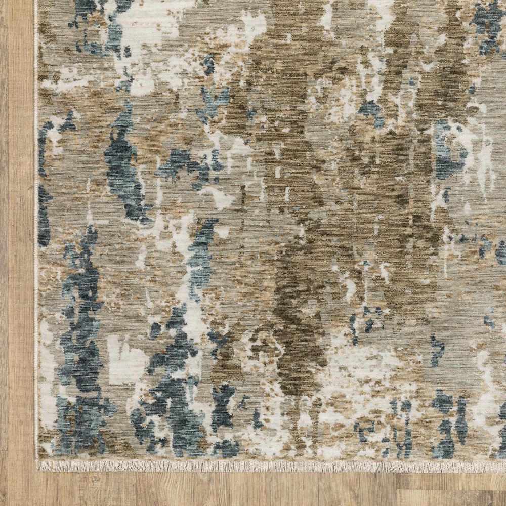 Oriental Weavers Echo Abstract Beige and Blue 6&#39;7&quot; x 9&#39;6&quot; Area Rug, , large