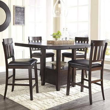 Signature Design by Ashley Haddigan 5-Piece Counter Height Dining Set in Dark Brown, , large
