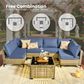 HOMLUX 11-Piece Outdoor Modular Sofa Conversation Set in Denim Blue, , large
