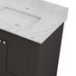 Lexora Home Dukes 80" Double Bathroom Vanity in Espresso with 2 cm White Carrara Marble Top and Rectangular Sinks, , large