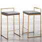 Lumisource Fuji Stackable Counter Stool with Grey Faux Leather Cushion in Gold (Set of 2), , large