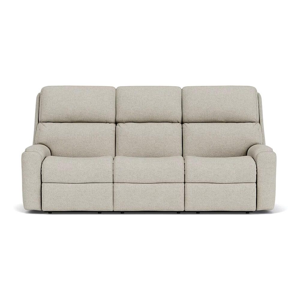 Flexsteel Rio Power Reclining Sofa with Power Headrest in Silver, , large