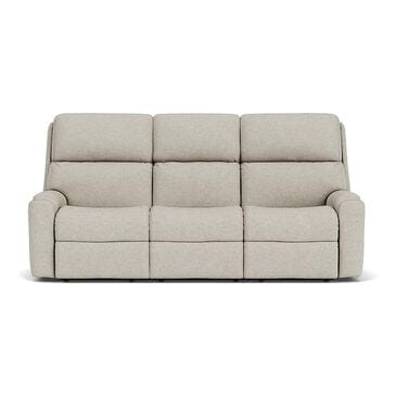 Flexsteel Rio Power Reclining Sofa with Power Headrest in Silver, , large
