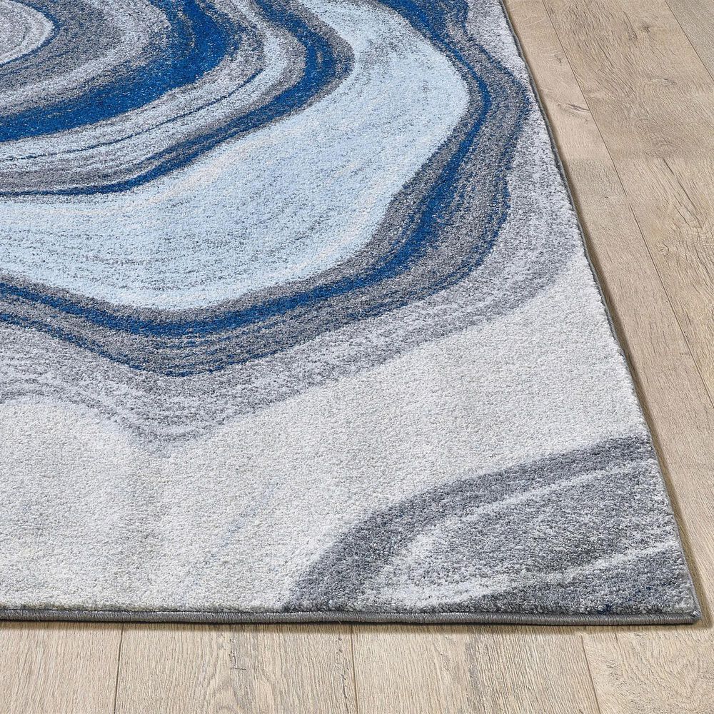 Kas Oriental Rugs Illusions Marble 3&#39;3&quot; x 4&#39;11&quot; Blue and Grey Area Rug, , large