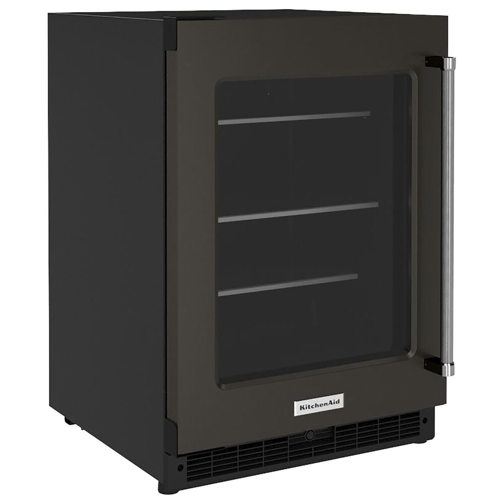 KitchenAid 24&quot; Undercounter Refrigerator with Glass Door and Shelves in Black Stainless Steel, , large