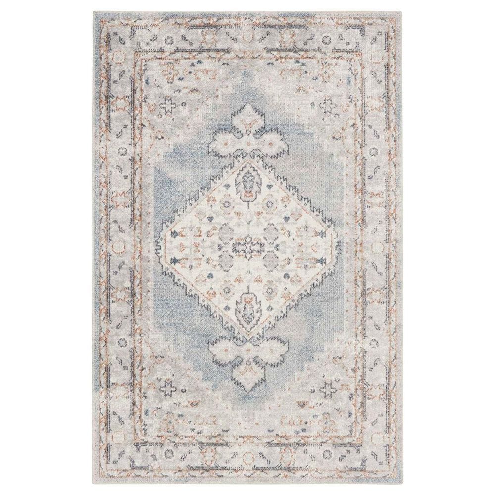 Nourison Astra Machine Washable 2"2" x 4" Light Blue Area Rug, , large