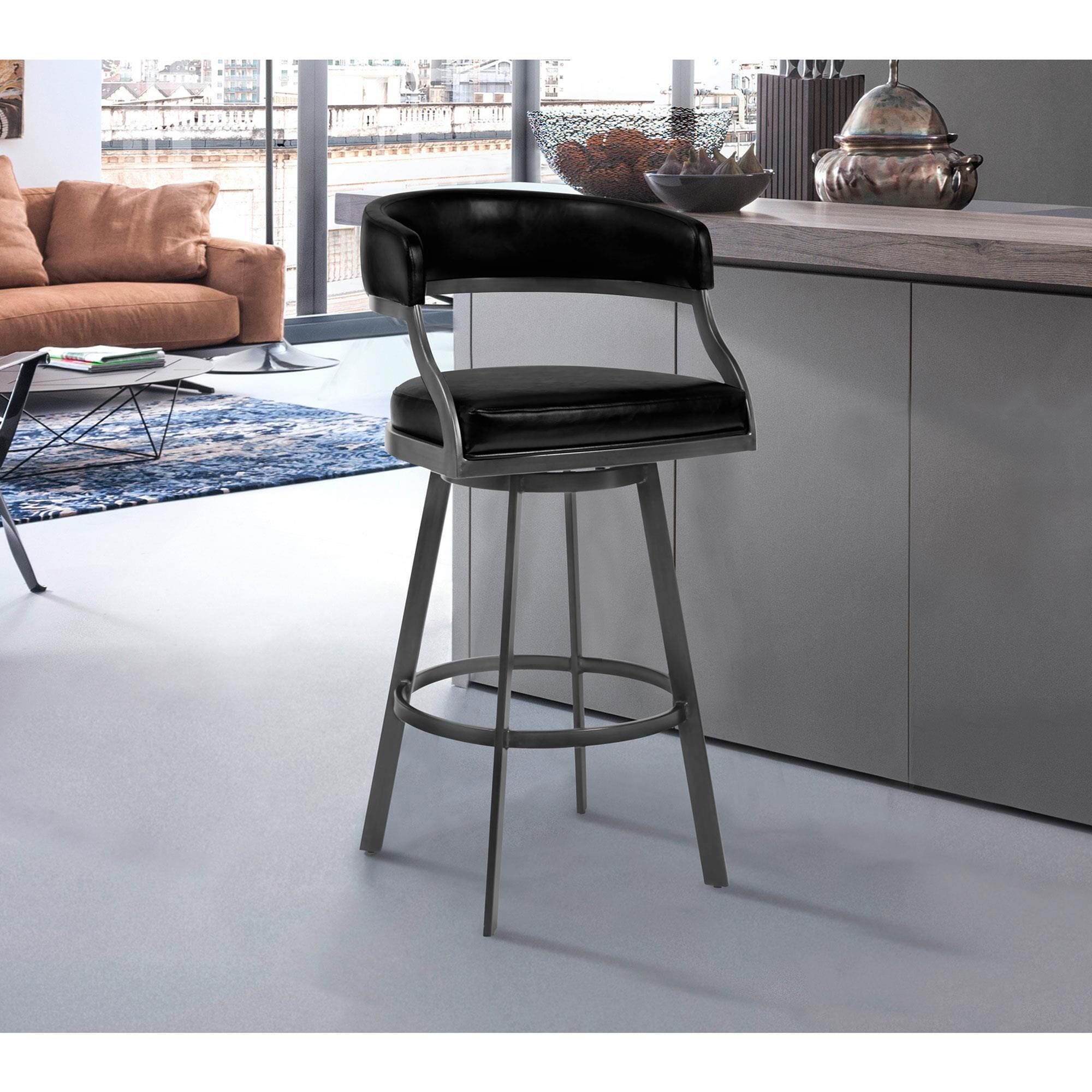 Amador upholstered swivel on sale bar & counter stool