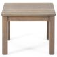 Hearth and Haven Temecula Outdoor Square Side Table with Slatted Top in Grey, , large