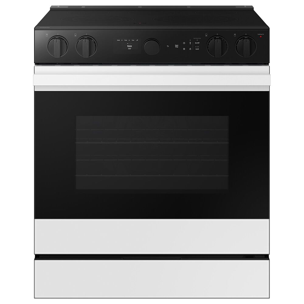 Samsung Bespoke Bespoke 6.3 Cu. Ft. Smart Slide-In Electric Smart Range with Convection in White Glass, , large