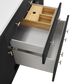 James Martin Vanities Myrrin 60" Double Vanity in Carbon Oak with Single Hole and 3 cm White Zeus Quartz Top & Backsplash, , large