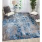 Nourison Prismatic PRS10 7"9" x 9"9" Blue and Grey Area Rug, , large