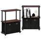 HOMLUX 3-Tier Multi-Purpose Bookcase with Two Bins in Dark Cherry and Black (Set of 2), , large