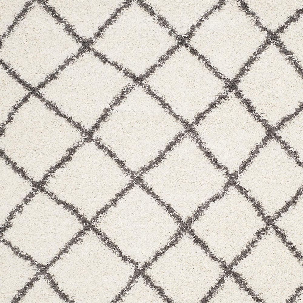 Safavieh Dallas Shag SGD258H-6R 6' Round Ivory/Dark Grey Area Rug | NFM