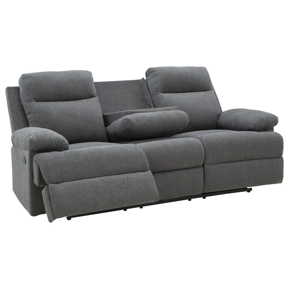 Ashley Side-Swipe Manual Reclining Sofa in Charcoal, , large