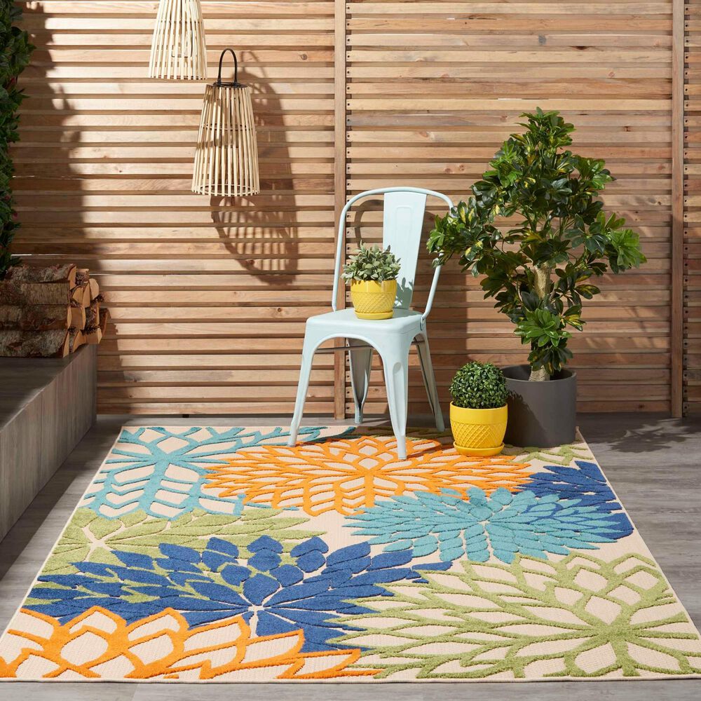Nourison Aloha ALH05 6&#39; x 9&#39; Multicolor Indoor/Outdoor Area Rug, , large