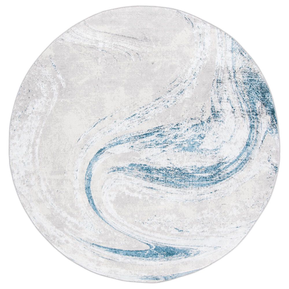 Safavieh Orchard 6"7" Round Grey and Blue Area Rug, , large