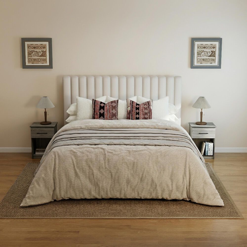 HOMLUX 1-Drawer Modern Nightstand with Bar Handle in French Oak Grey (Set of 2), , large