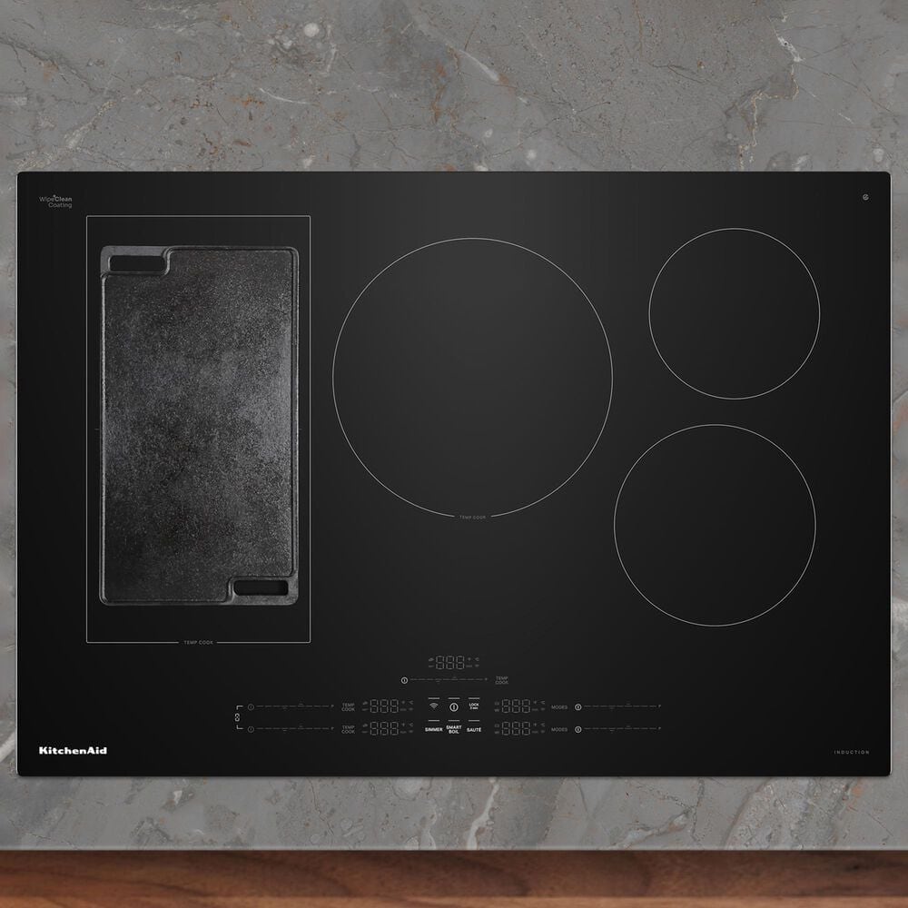 KitchenAid 30&quot; Induction Cooktop with 5 Cooking Zones in Black, , large