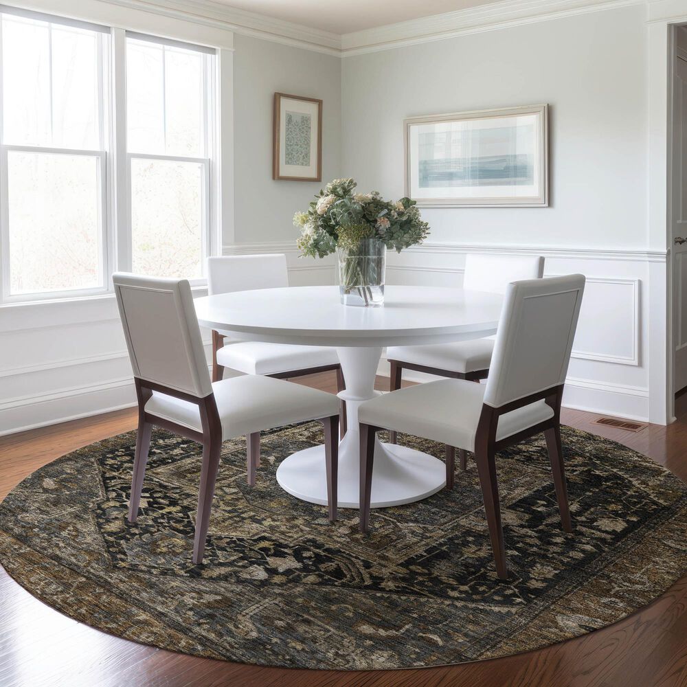 Dalyn Rug Company Solace SL14 8&#39; Round Charcoal Area Rug, , large