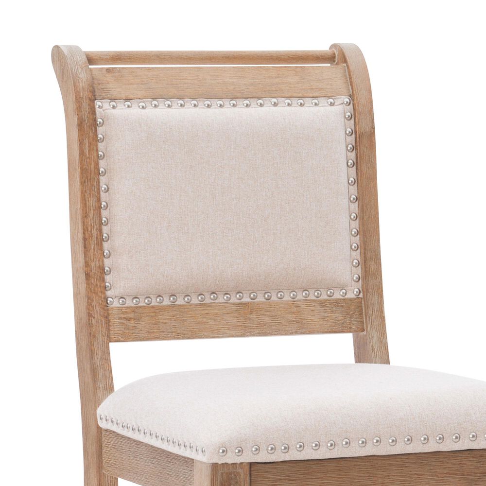 Linon Home Decor Emmy 26" Counter Stool with Natural Cushion in Grey Wash, , large