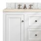 James Martin Vanities De Soto 30" Single Bathroom Vanity in Bright White with 3 cm Eternal Marfil Quartz Top and Rectangular Sink, , large