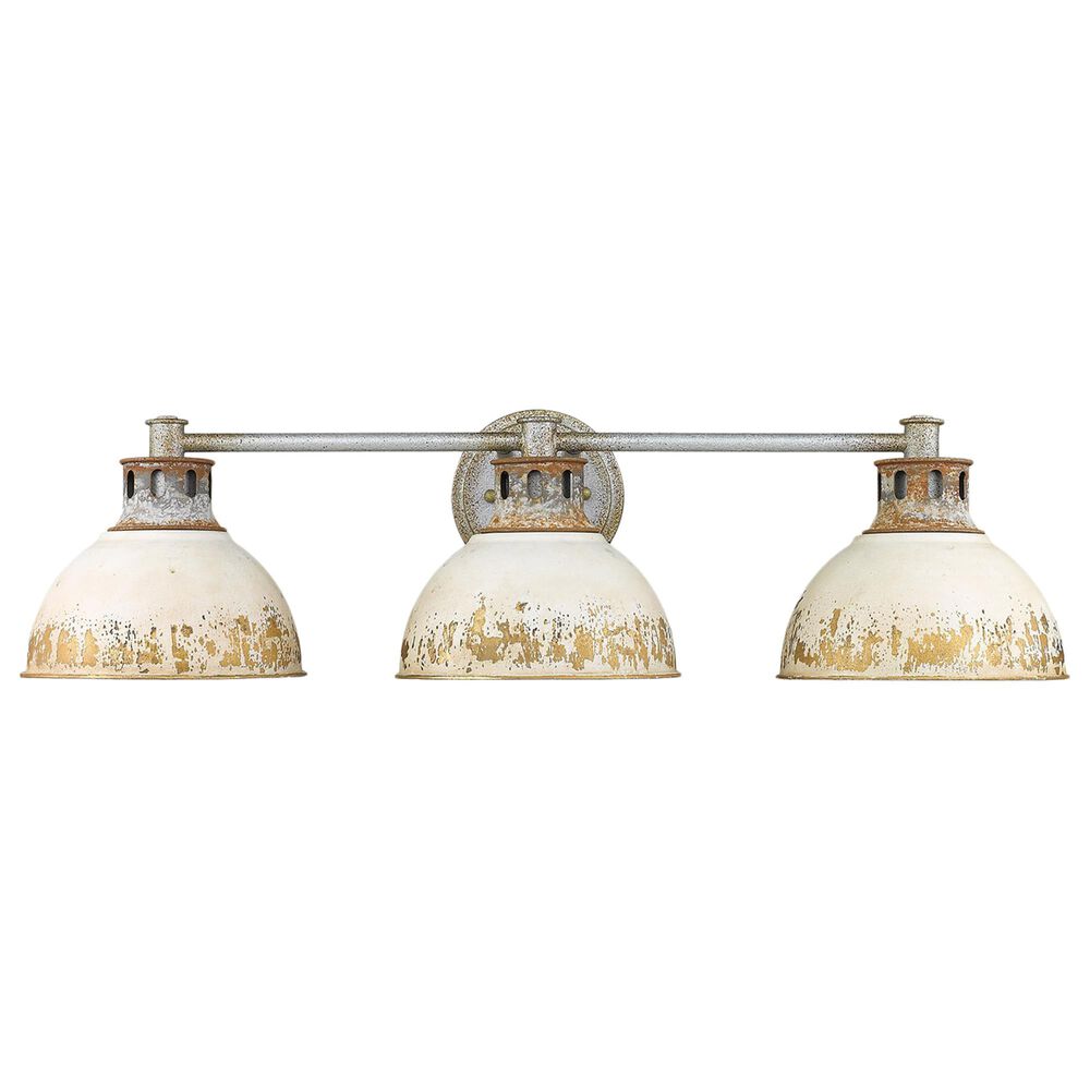 Golden Lighting Kinsley 3-Light Bath Vanity in Aged Galvanized and Antique Ivory, , large