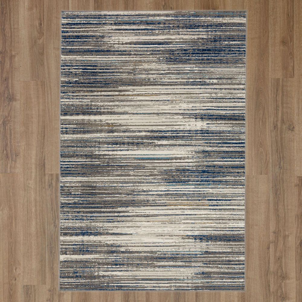 Karastan Cleo R1075 5&#39; 3&quot; X 8&#39; Grey Dark Blue Area Rug, , large