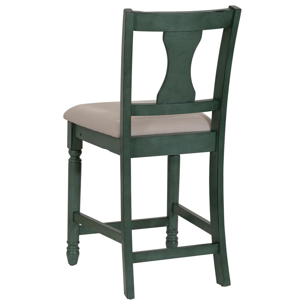 Linon Home Decor Willow Counter Stool with Cream Cushion in Teal, , large