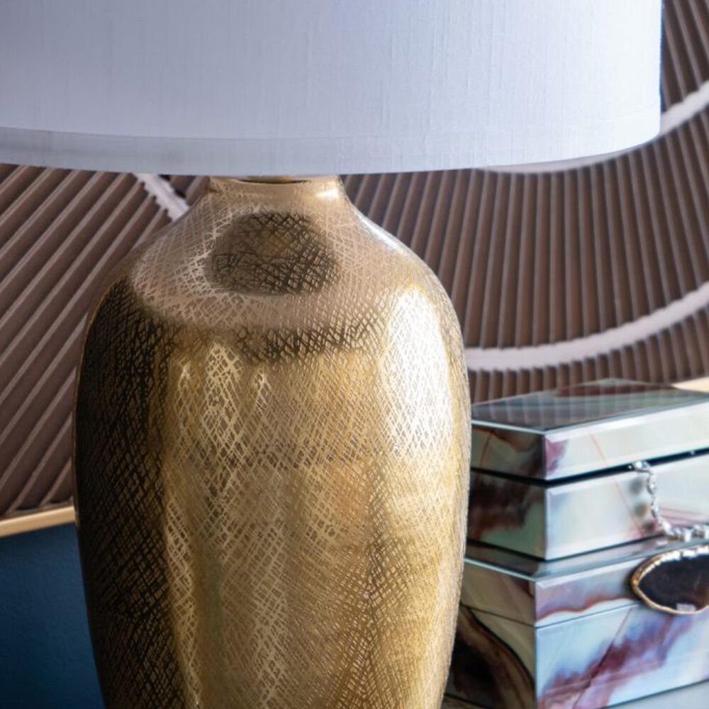 A&amp;B Home Anita Table Lamp with Collapsible Shade in Gold, , large