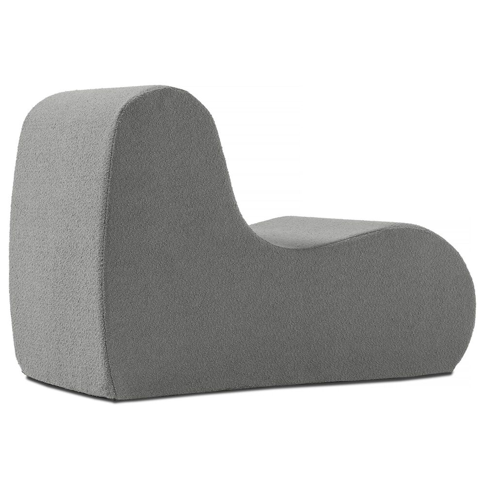 Jaxx Uptown Modern Armless Accent Chair in Boucle Dark Grey, , large