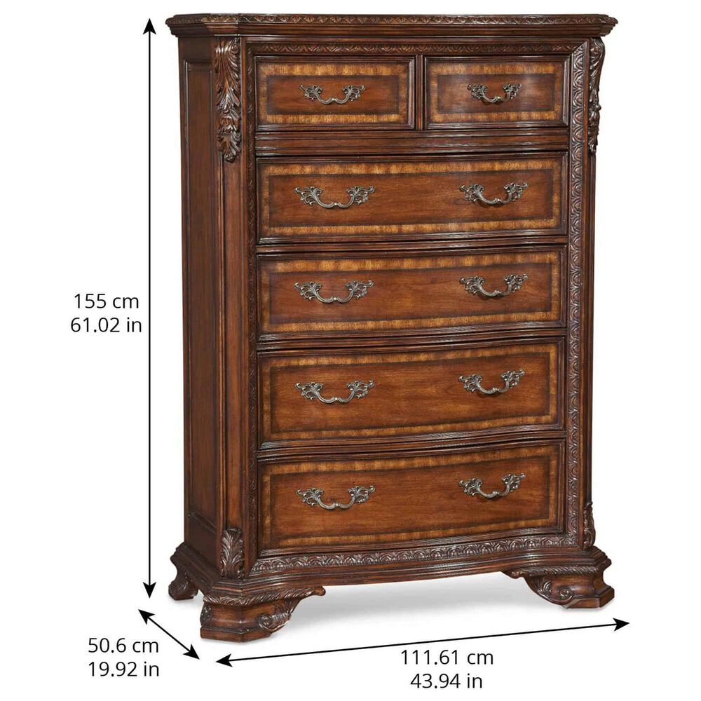 Vantage Old World 6-Drawer Chest in Medium Cherry, , large