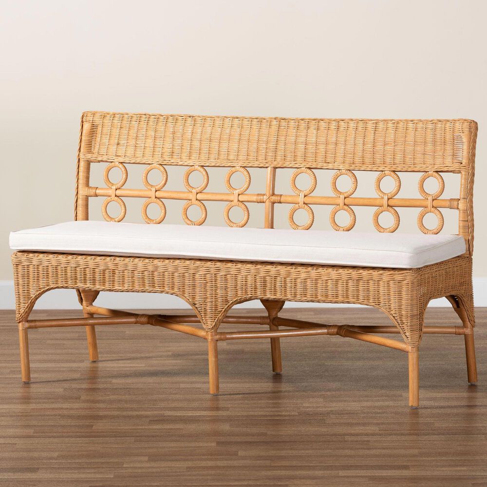 Baxton Studio Oxford Dining Bench in Light Honey, , large