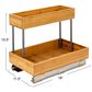 Household Essentials Glidez 2-Tier Pull-Out Storage Organizer for Under Sink or Cabinet Usein Natural and Chrome, , large