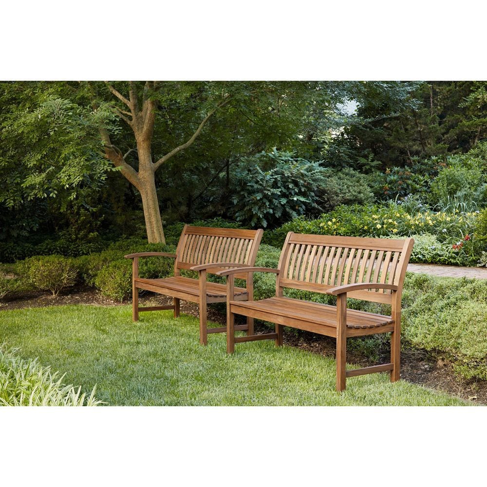 Jensen Outdoor Heritage Patio Garden Bench in Chocolate Brown, , large