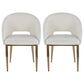 LumiSource Renee Arm Chair with Off-White Fabric Cushion in Gold (Set of 2), , large