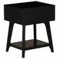 Linon Home Decor Catlett Side Table Nightstand in Matte Black, , large