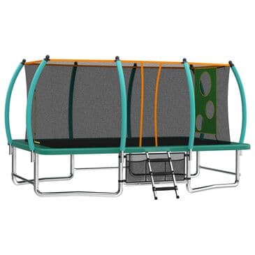 HOMLUX 8" x 14" Outdoor Trampoline with Storage Bag in Green, , large