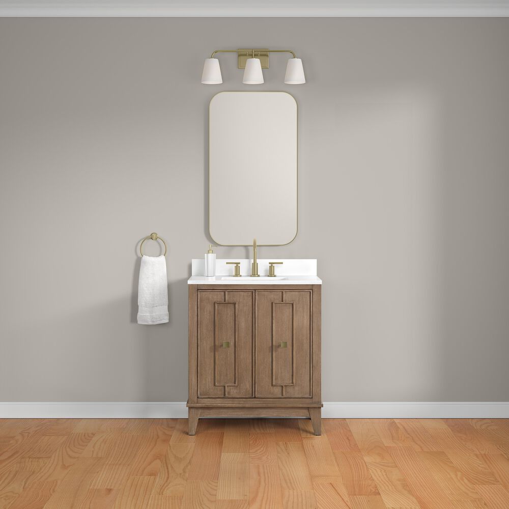37B Kinsale 30" Single Bathroom Vanity Cabinet in Walnut Drift with White Composite Stone Top and Backsplash, , large