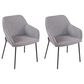 LumiSource Daniella Arm Chair with Grey Cushion in Black (Set of 2), , large