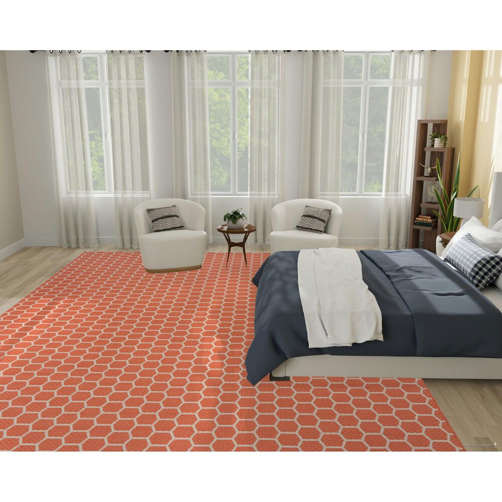 Nourison Twist Reversible 10&#39; x 14&#39; Coral Indoor/Outdoor Area Rug, , large