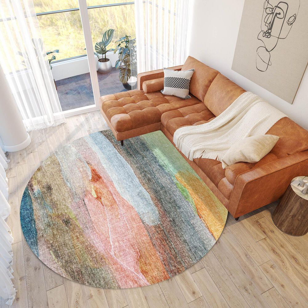 Dalyn Rug Company Boca BO5 Salmon 8&#39; Round Area Rug, , large