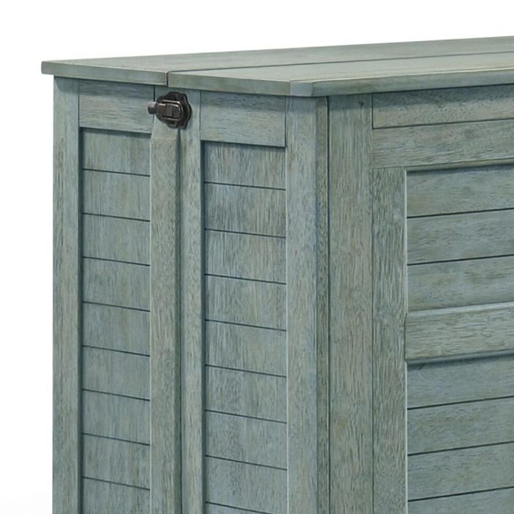 New Day Furniture Poppy Queen Murphy Cabinet Bed with Mattress in Antique Blue, , large
