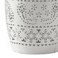Hearth and Haven Ruby Outdoor Barrel End Table with Lace-Cut Design in White, , large