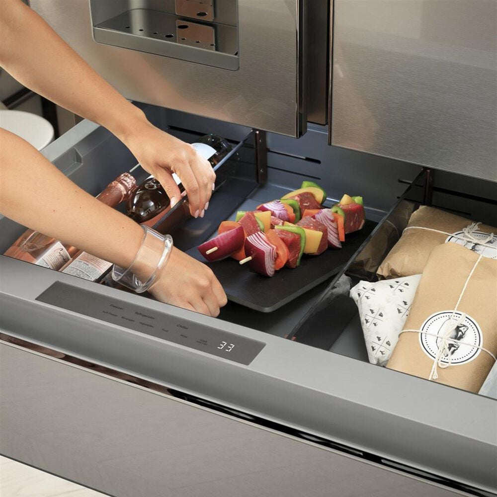 Cafe 27.8 Cu. Ft. Capacity 4-Door French Door Refrigerator in Platinum, , large