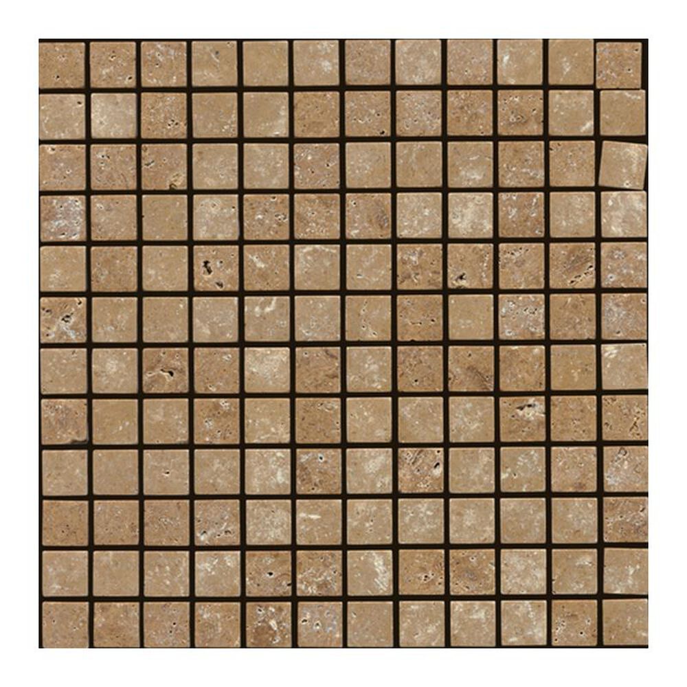 Dal-Tile Travertine 2" x 2" Tumbled Mosaic Tile in Noce, , large