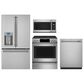 Cafe 4-Piece Kitchen Package with 22.1 Cu. Ft. French Door Refrigerator and Electric Range in Stainless Steel, , large