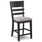 Crown Mark 5 Piece Counter Height Dining Set in Black Finish and Charcoal Upholstery, , large