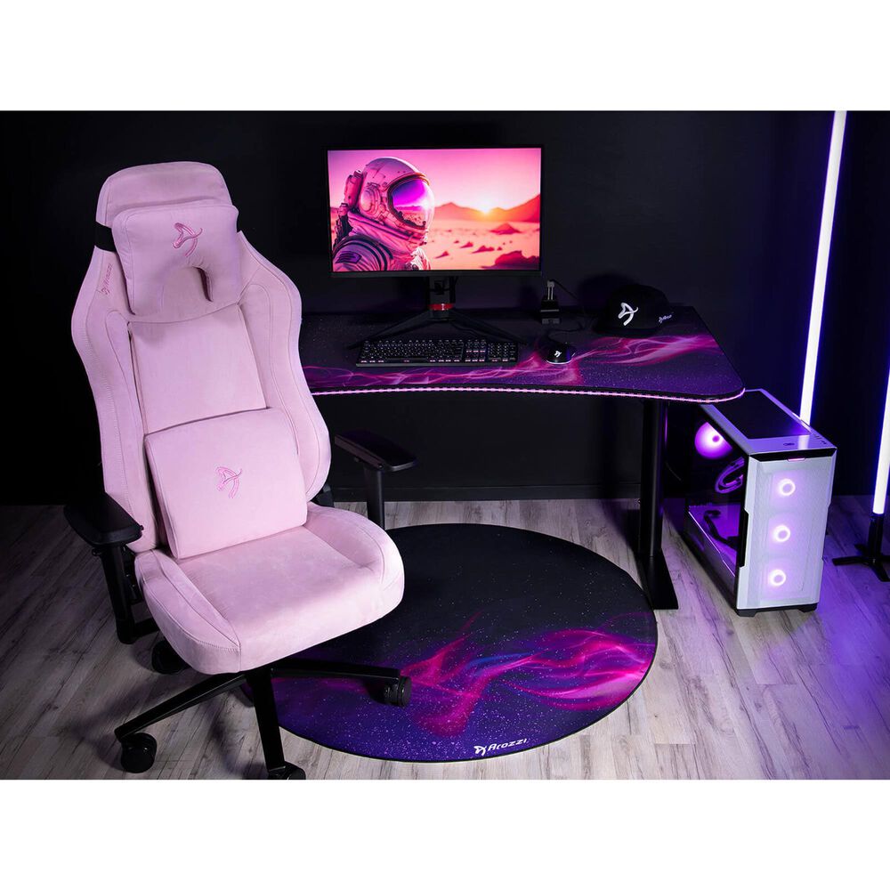 Arozzi Zona Microfiber Noise Dampening and Scratch Protection Anti-Slip Chair Mat in Deep Purple and Galaxy, , large