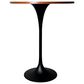 Leisuremod LeisureMod Verve Collection Modern Bar Height Table Black Base with 27 Round Cognac Brown MDF Top, , large