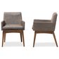 Baxton Studio Nexus Arm Chair with Gravel Cushion in Walnut Brown (Set of 2), , large